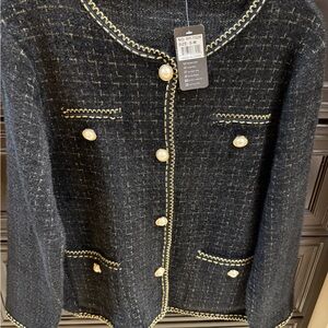 Elegant Black and Gold Women's Sweater jacket